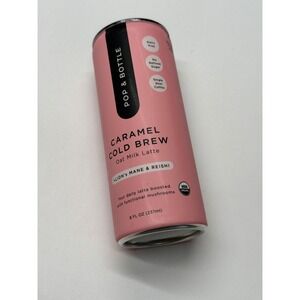 Pop Bottle Caramel Cold Brew Oat Milk Latte Functional Mushrooms Dairy Free 8oz
